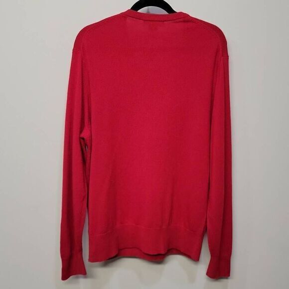 Daniel Cremieux 100% Cashmere Sweater Men Size L Red V Neck Pullover Luxury Warm - Picture 2 of 6